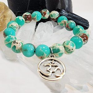Beautiful Ocean Jasper Natural Bead OM Bracelet